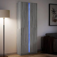Thumbnail for Highboard mit LED-Beleuchtung Grau Sonoma 74x32,5x200 cm