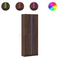 Thumbnail for Highboard mit LED-Beleuchtung Braun Eichen-Optik 74x32,5x200 cm