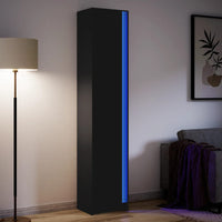 Thumbnail for Highboard mit LED-Beleuchtung Schwarz 41,5x32,5x200 cm