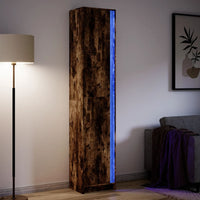 Thumbnail for Highboard mit LED-Beleuchtung Räuchereiche 41,5x32,5x200 cm