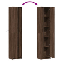 Thumbnail for Highboard mit LED-Beleuchtung Braun Eiche-Optik 41,5x32,5x200cm