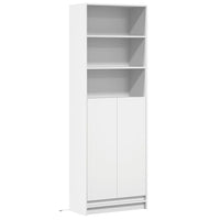 Thumbnail for Highboard mit LED-Beleuchtung Weiß 69x32,5x200 cm Holzwerkstoff