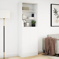 Thumbnail for Highboard mit LED-Beleuchtung Weiß 69x32,5x200 cm Holzwerkstoff