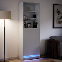 Thumbnail for Highboard mit LED-Beleuchtung Weiß 69x32,5x200 cm Holzwerkstoff