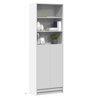 Thumbnail for Highboard mit LED-Beleuchtung Weiß 69x32,5x200 cm Holzwerkstoff