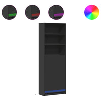 Thumbnail for Highboard mit LED-Beleuchtung Schwarz 69x32,5x200 cm