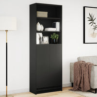 Thumbnail for Highboard mit LED-Beleuchtung Schwarz 69x32,5x200 cm