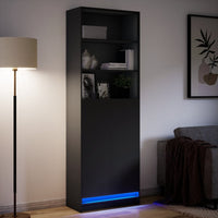 Thumbnail for Highboard mit LED-Beleuchtung Schwarz 69x32,5x200 cm