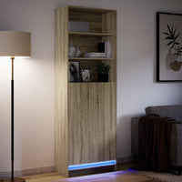 Thumbnail for Highboard mit LED-Beleuchtung Sonoma-Eiche 69x32,5x200 cm