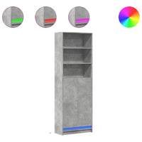 Thumbnail for Highboard mit LED-Beleuchtung Grau 69x32,5x200 cm Holzwerkstoff