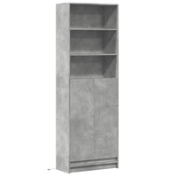 Thumbnail for Highboard mit LED-Beleuchtung Grau 69x32,5x200 cm Holzwerkstoff