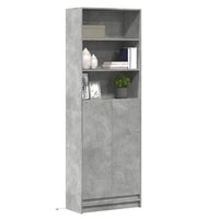 Thumbnail for Highboard mit LED-Beleuchtung Grau 69x32,5x200 cm Holzwerkstoff