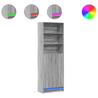 Thumbnail for Highboard mit LED-Beleuchtung Grau Sonoma 69x32,5x200 cm