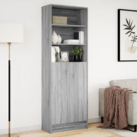 Thumbnail for Highboard mit LED-Beleuchtung Grau Sonoma 69x32,5x200 cm