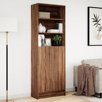 Thumbnail for Highboard mit LED-Beleuchtung Braun Eichen-Optik 69x32,5x200 cm