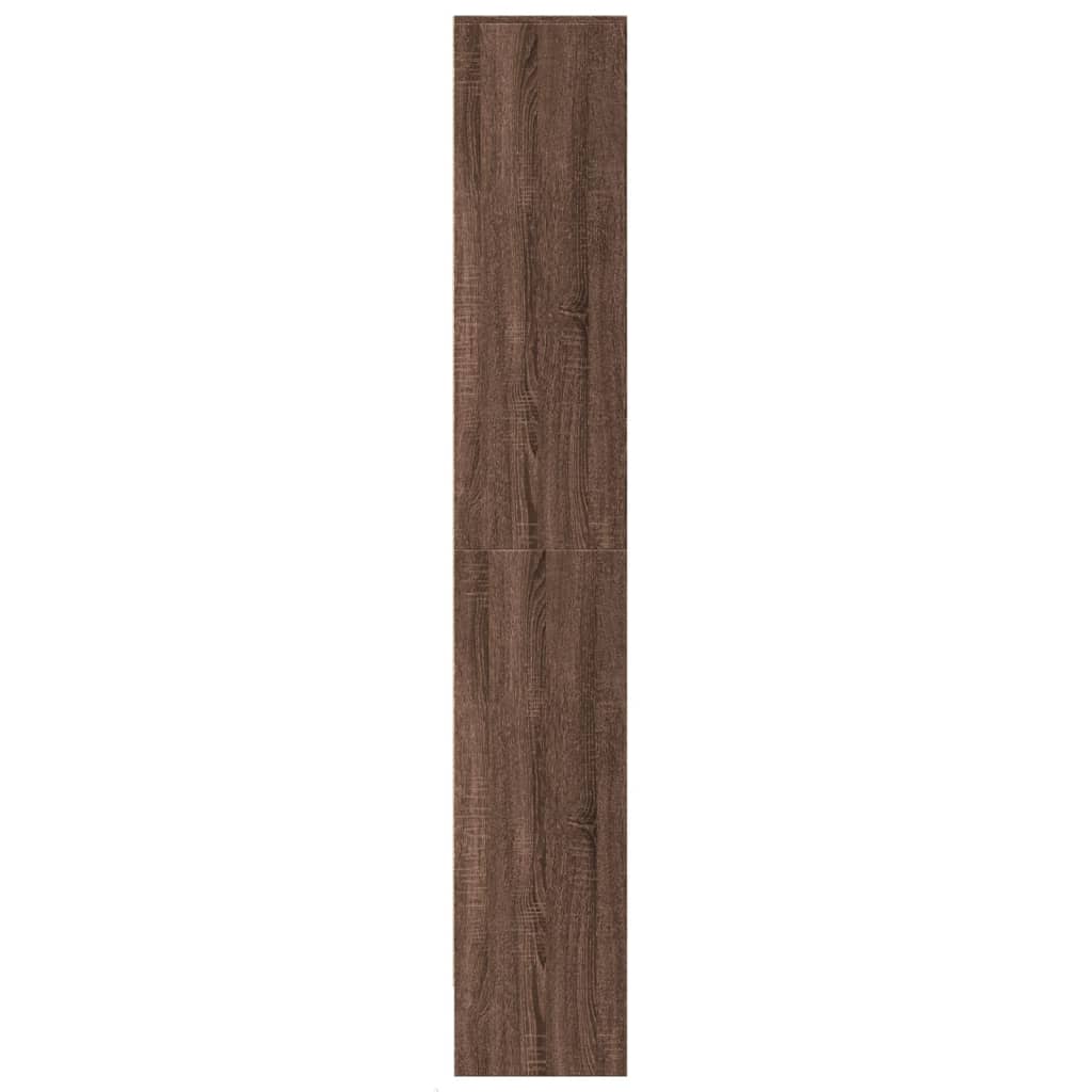 Highboard mit LED-Beleuchtung Braun Eichen-Optik 69x32,5x200 cm
