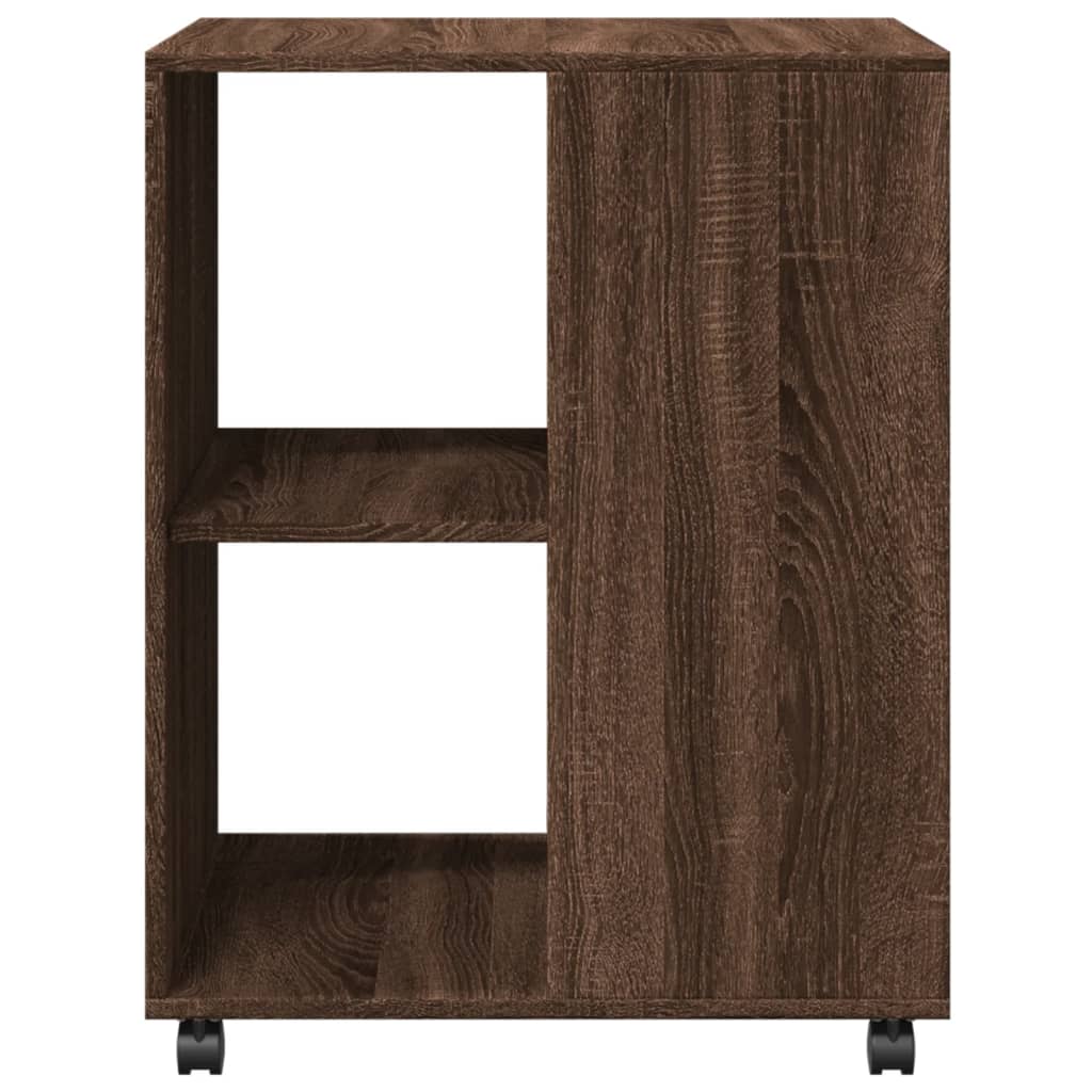 Beistelltisch mit Rollen Braun Eiche 55x60x78 cm Holzwerkstoff