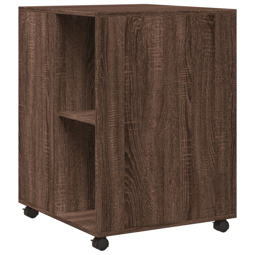 Beistelltisch mit Rollen Braun Eiche 55x60x78 cm Holzwerkstoff