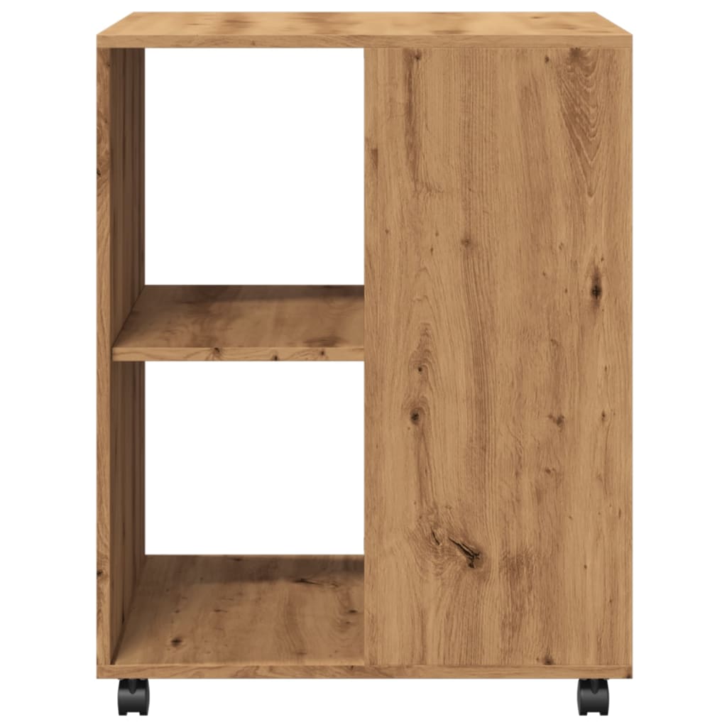 Beistelltisch mit Rollen Artisan-Eiche 55x60x78cm Holzwerkstoff