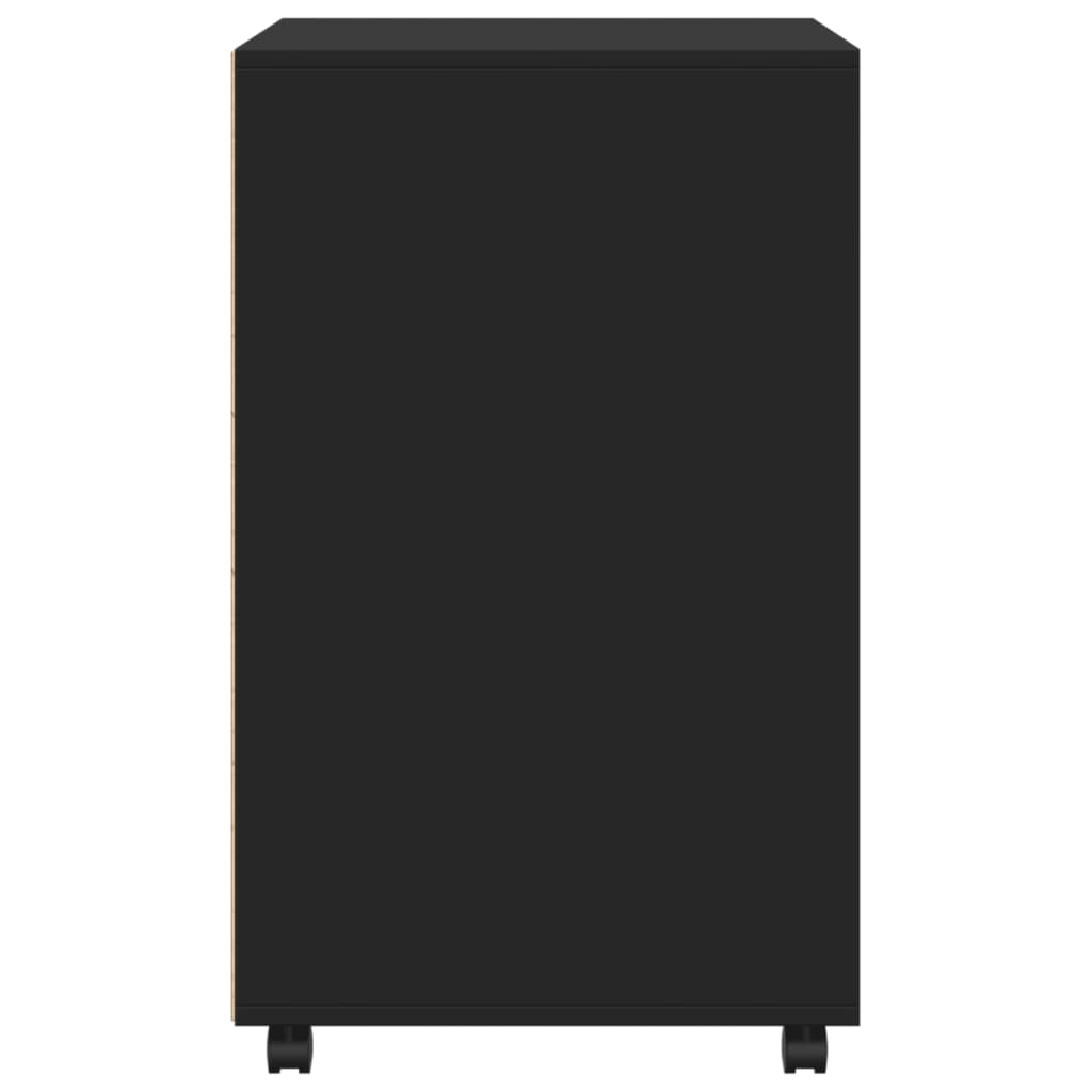 Rollschrank Schwarz 60x48x81 cm Holzwerkstoff