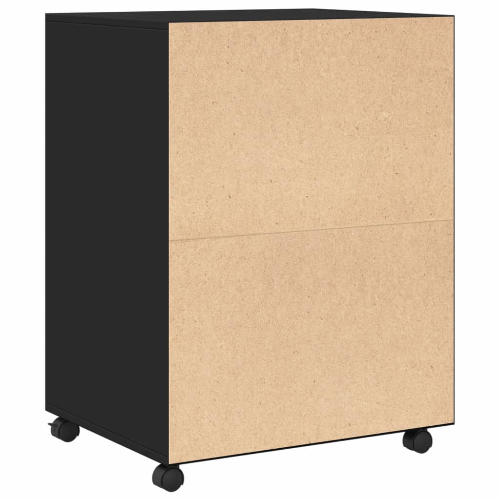 Rollschrank Schwarz 60x48x81 cm Holzwerkstoff