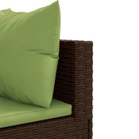 Thumbnail for 5-tlg. Garten-Lounge-Set mit Kissen Braun Poly Rattan