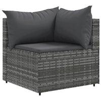 Thumbnail for 6-tlg. Garten-Lounge-Set mit Kissen Grau Poly Rattan