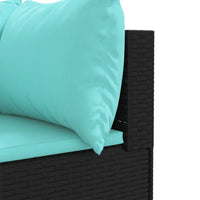 Thumbnail for 6-tlg. Garten-Lounge-Set mit Kissen Schwarz Poly Rattan