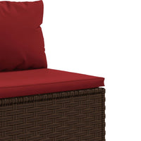 Thumbnail for 6-tlg. Garten-Lounge-Set mit Kissen Braun Poly Rattan