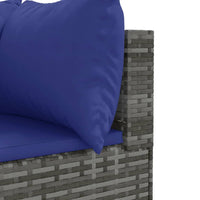 Thumbnail for 6-tlg. Garten-Lounge-Set mit Kissen Grau Poly Rattan