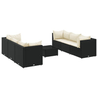 Thumbnail for 7-tlg. Garten-Lounge-Set mit Kissen Schwarz Poly Rattan
