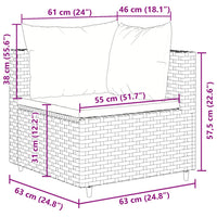 Thumbnail for 7-tlg. Garten-Lounge-Set mit Kissen Schwarz Poly Rattan