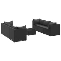 Thumbnail for 7-tlg. Garten-Lounge-Set mit Kissen Schwarz Poly Rattan