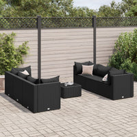 Thumbnail for 7-tlg. Garten-Lounge-Set mit Kissen Schwarz Poly Rattan