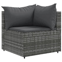 Thumbnail for 8-tlg. Garten-Lounge-Set mit Kissen Grau Poly Rattan
