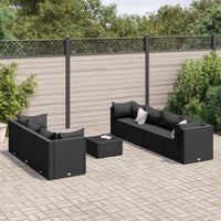 Thumbnail for 8-tlg. Garten-Lounge-Set mit Kissen Schwarz Poly Rattan