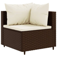 Thumbnail for 9-tlg. Garten-Lounge-Set mit Kissen Braun Poly Rattan