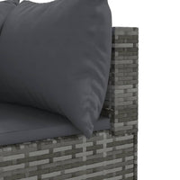 Thumbnail for 9-tlg. Garten-Lounge-Set mit Kissen Grau Poly Rattan