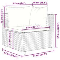 Thumbnail for 9-tlg. Garten-Lounge-Set mit Kissen Braun Poly Rattan