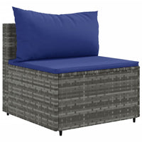 Thumbnail for 9-tlg. Garten-Lounge-Set mit Kissen Grau Poly Rattan