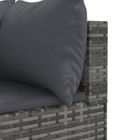 Thumbnail for 4-tlg. Garten-Lounge-Set mit Kissen Grau Poly Rattan