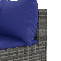 Thumbnail for 4-tlg. Garten-Lounge-Set mit Kissen Grau Poly Rattan