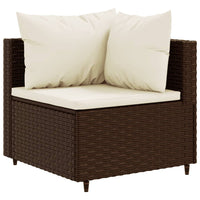 Thumbnail for 5-tlg. Garten-Lounge-Set mit Kissen Braun Poly Rattan