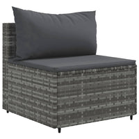 Thumbnail for 5-tlg. Garten-Lounge-Set mit Kissen Grau Poly Rattan