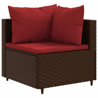 Thumbnail for 5-tlg. Garten-Lounge-Set mit Kissen Braun Poly Rattan