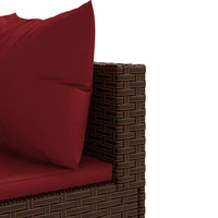 Thumbnail for 5-tlg. Garten-Lounge-Set mit Kissen Braun Poly Rattan