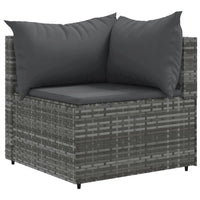 Thumbnail for 6-tlg. Garten-Lounge-Set mit Kissen Grau Poly Rattan
