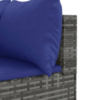Thumbnail for 6-tlg. Garten-Lounge-Set mit Kissen Grau Poly Rattan