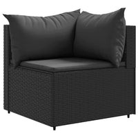Thumbnail for 4-tlg. Garten-Lounge-Set mit Kissen Schwarz Poly Rattan