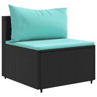 Thumbnail for 4-tlg. Garten-Lounge-Set mit Kissen Schwarz Poly Rattan
